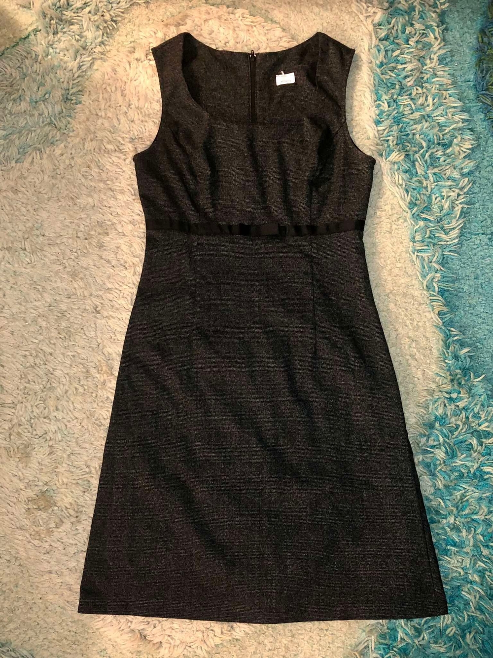 Classic Sleeveless Sheath Dress in Charcoal Gray